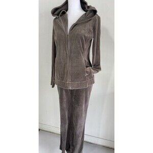 Soma Velvet joggers pant and jacket Suit Lounge wear brown women’s XS